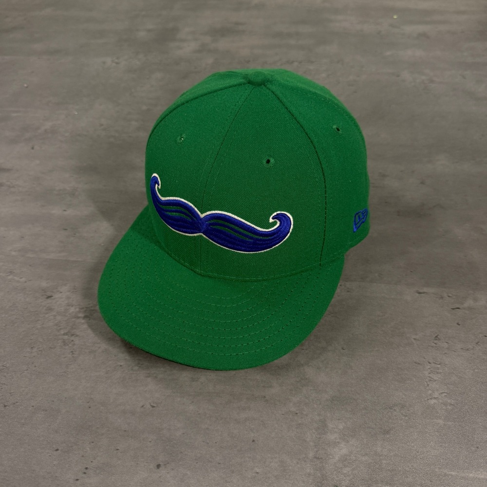 New Era Lexington Legends Hat‎ 7 3/8 Green Blue USA Made Mustache Logo MiB